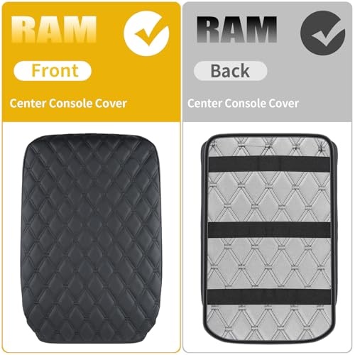 Custom Fit Center Console Cover for Dodge RAM 1500 2500 3500 2002 2003 2004 2005 2006 2007 2008 2009 2010 2011 2012 with Jump Seat (PVC Leather-Black / for Jump Seat 2002-2012 Ram 1500-3500)