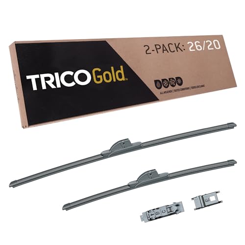 Gold 26" + 20" Premium Automotive Replacement Windshield Wiper Blades (26" + 20" Pair Pack / Premium)