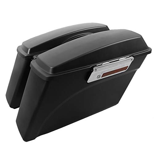 Motorcycle Hard Saddlebags with Chrome Conversion Brackets Fit For Harley Softail Deluxe Heritage Softail 1984 (Matte Black)