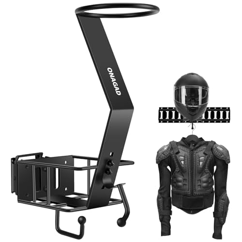 E Track Motorcycle Helmet Rack with Gloves Tray
