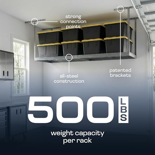 MonsterRax 3x8 Overhead Garage Storage Rack (Hammertone / 24"-45")
