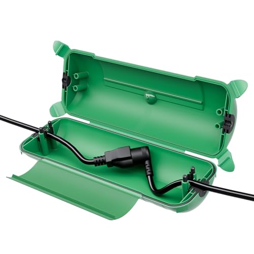 Outdoor Extension Cord Safety Cover (Green / Medium Box: 9.5" L x 3" W x 2.9" H)