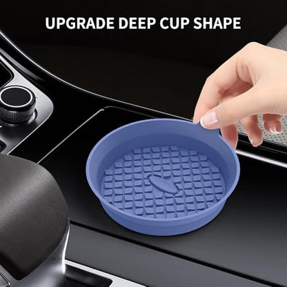 Car Cup Holder Coasters [4 Pack] Silicone Cups Mats (4pack-nave Blue)