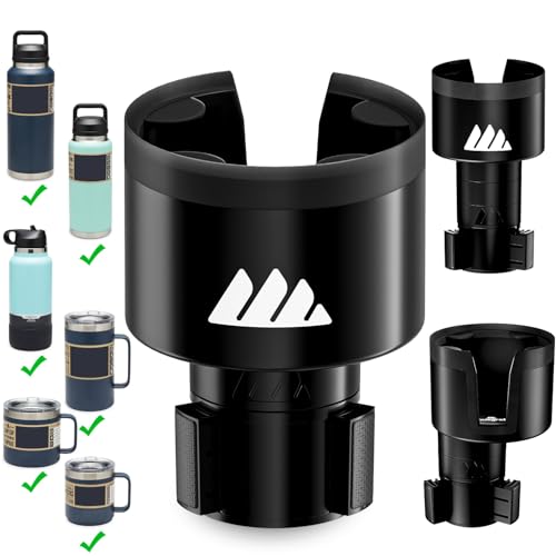 Ultimate Car Cup Holder Expander with Adjustable Base & Organizer (Black / 1pack)