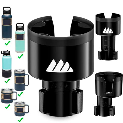 Ultimate Car Cup Holder Expander with Adjustable Base & Organizer (Black / 1pack)