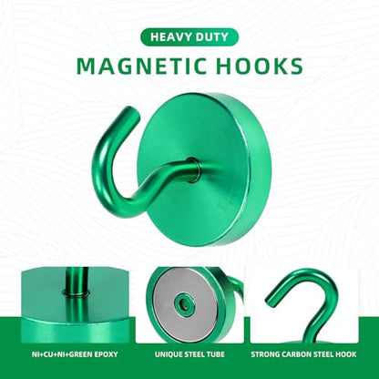 Magnetic Hooks Steel Tube Design for Cruise (Green / 130lb Magnetic Hooks)