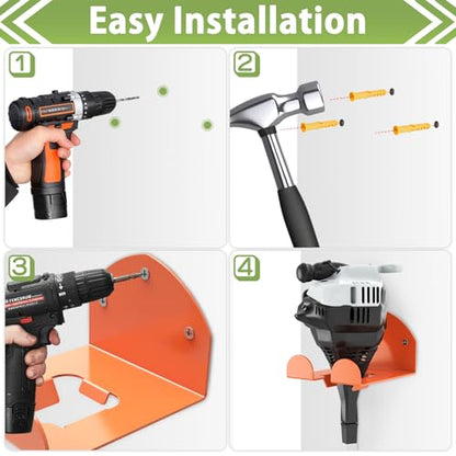 Trimmer Rack Wall Mount Heavy Duty Weedeater Hanger for Garage Wall Bracket Garage Organizer Weed Eater Hanger for Grass Trimmer (2 Pack)