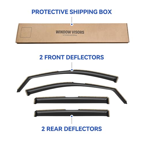 in Channel Window Visors Rain Guards for 2019 (2019-2023 Ford Ranger SuperCrew)