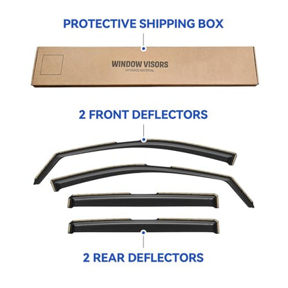 in Channel Window Visors Rain Guards for 2019 (2019-2023 Ford Ranger SuperCrew)
