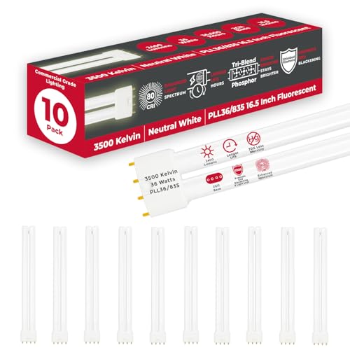 PLL36 835 36W 16.5" Twin Tube Compact Fluorescent Light Bulb 4 (3500k / 10 Count (Pack of 1))