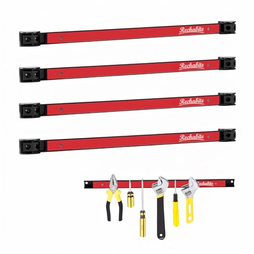 4 Pieces 18" Magnetic Tool Holder Strip (Red 4PC / 18")