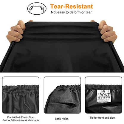 Comnova Motorcycle Cover 104 Inch (Premium - Black / 104 Inch)