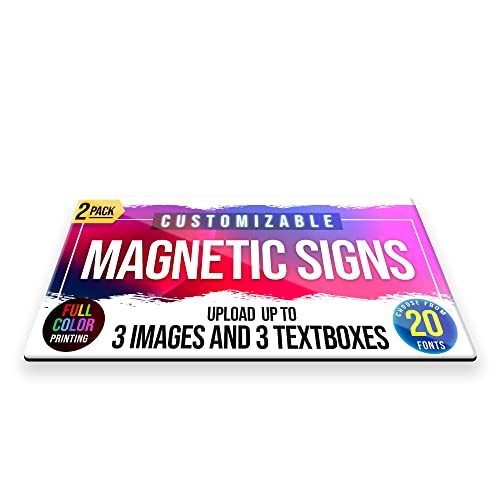 2-Pack,12"x24" Custom Magnet Signs in Full Color for Business and Advertising, 30 mil Customized Vinyl Car Magnets, Personalized Magnetic Sheets for Company Storefront & Vehicles (Rounded Corners D2) (Rounded Corners D2)