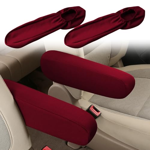 2PC Car Front Seat Armrest Covers (Wine Red-2PC)