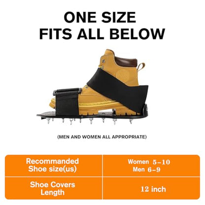 Epoxy Floor Spiked Shoes Fully Assembled Gunite Spiked Shoes with 3 (Wide Black / Medium 1 Pair)