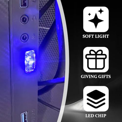 4PCS Mini USB LED Car Light (Blue)