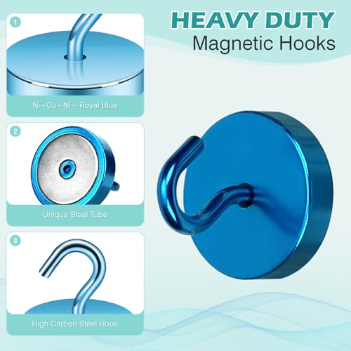 Magnetic Hooks Steel Tube Design for Cruise (Royalblue / 100lb Magnetic Hooks)