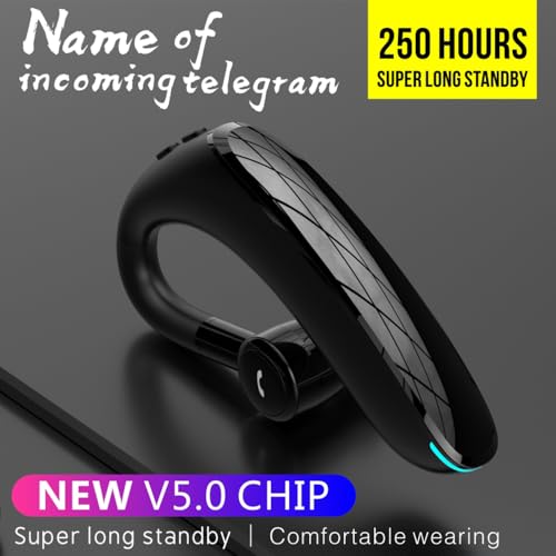 Bluetooth Earpiece Headphone Dual Noise Cancelling Mic Painless Open (Single Ear Headphone F900 Black)