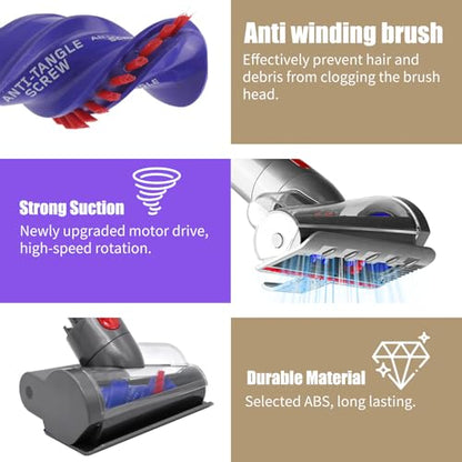Mini Motorized Tool Brush Head for Dyson V7 V8 V10 V11 V15 Cordless Vacuum Cleaner Head Anti (Mini Motorized Tool)