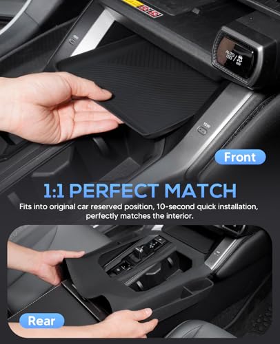 2PCS Silicone Center Console Organizer for 2026 Toyota RAV4 Accessories (Shift Panel-Console Mat)