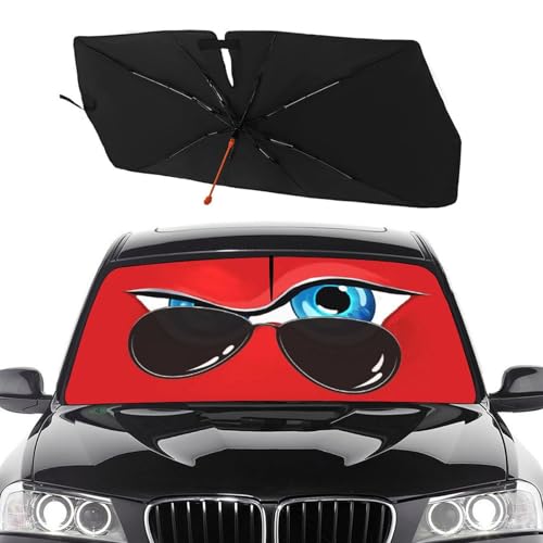 Funny Eye Car Windshield Sunshade Umbrella Foldable Umbrella (57X31 Inch / Color-0705-10)