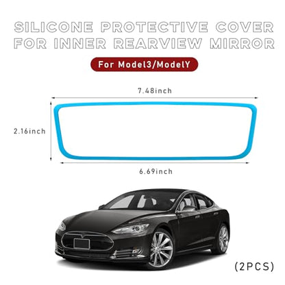 Car Rear View Mirror Protector Frame (Sky Blue-2PCS)