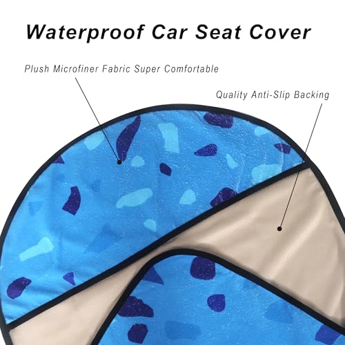 Car Seat Cover Protector Front Seats (1Pcs Front Seat Towel / Blue Marbling)