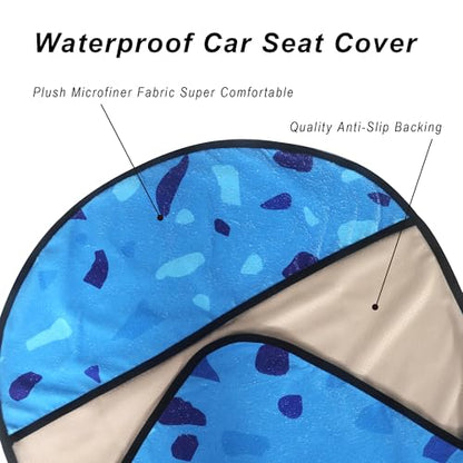 Car Seat Cover Protector Front Seats (1Pcs Front Seat Towel / Blue Marbling)