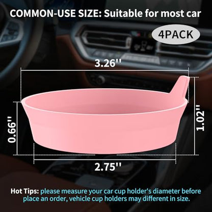 Car Cup Holder Coasters [4 Pack] Silicone Cups Mats (4pack-pink)