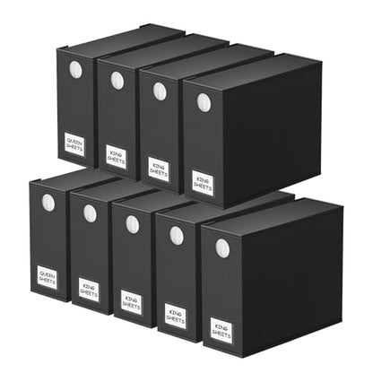 9 Pack Bed Sheet Organizers and Storage (9 pcs / Black)