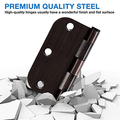 Rounded Door Hinges 3.5" x 3 1 (Oil Rubbed Bronze-Rounded / 12 Pack-no squeak)