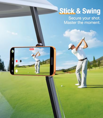 Magnetic Golf Cart Phone Holder【Strong Magnets】Magnetic Phone Holder for Golf Cart Phone Mount for iPhone 17 Fits GPS EZGO Club Car Yamaha Golf Accessories Gifts for Men Husband (Matte Black)