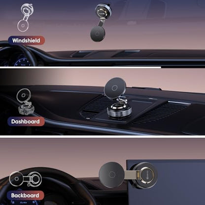 Magnetic Phone Holder for Car 2026 Heavy Duty Model 360° Adjustable Vacuum Suction Car Magsafe Phone Mount Cell Phone Holders for Your Car for iPhone 16 Pro Max 15 14 13 12 Plus