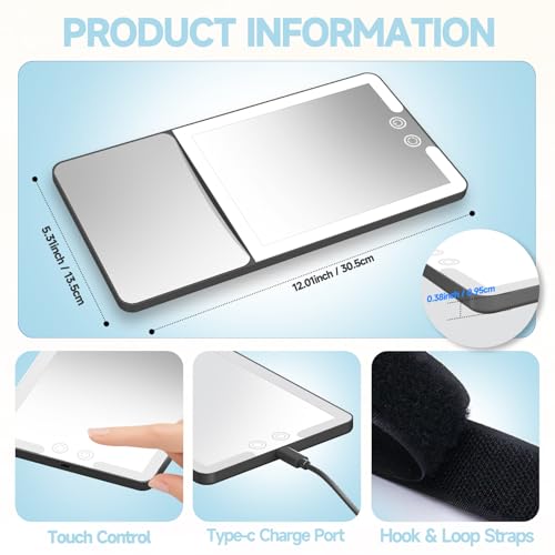Car Sun Visor Vanity Mirror with Lights (Black / (1pcs-1X/20X))