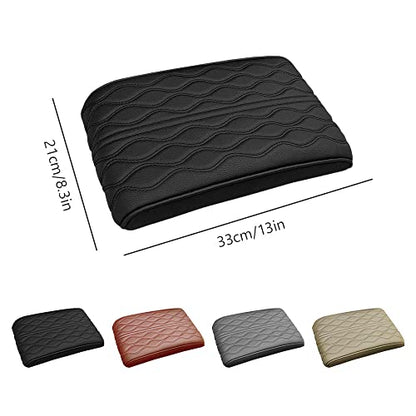 2025 Upgrade Universal Style Memory Cotton Car Armrest Box Pad (Angle Pattern / Beige)