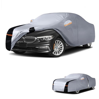 Multi Layer Car Cover Custom Fit for BMW 5 Series 528i 530i 535i 540i M5 M550i M550 (W.Custom Fit BMW 5 Series / White Car Cover)