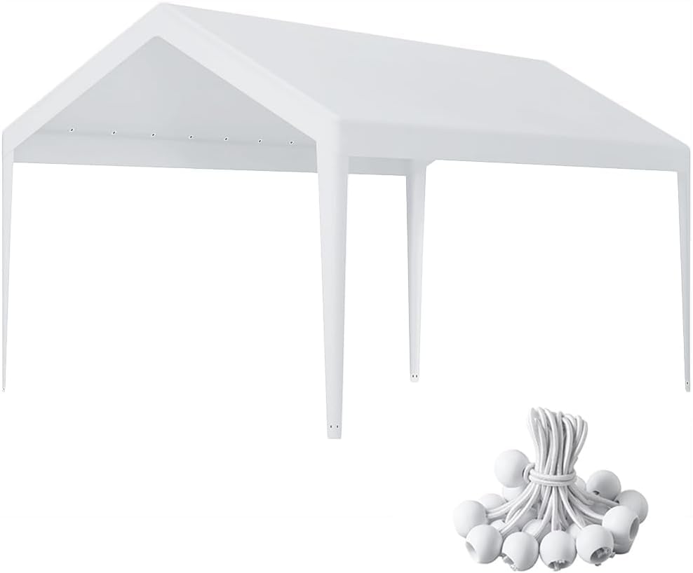 10 x 20 FT Carport Replacement Cover (10'x20' / White)