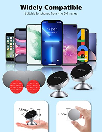 2 Pack Magnetic Phone Holder for Car (Sliver)