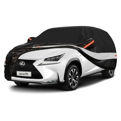 10 Layers SUV Car Cover Custom Fit for Lexus RX350 RX450 RX500 (Black Gray / Custom Fit for Lexus RX)