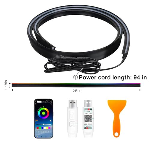 59" RGB LED Strip Lights for Car Interior