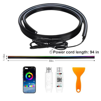 59" RGB LED Strip Lights for Car Interior