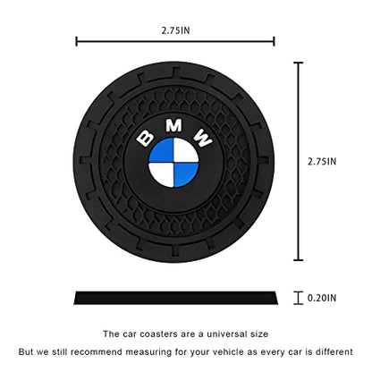 Car Cup Holder Coaster for BMW X1 X3 M3 M5 X5 X6 Z4 3 5 7 Series Silicone (Black-01)