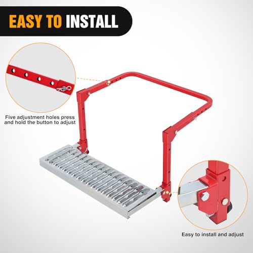 Folding Heavy Duty Tire Step Fit Tire from 10” to 15” (Truck Tire Step Red)