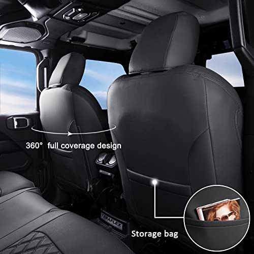Wrangler JL Seat Covers Custom Fit for Jeep Wrangler (Black / 18-26 JL 2/4 Door Front)