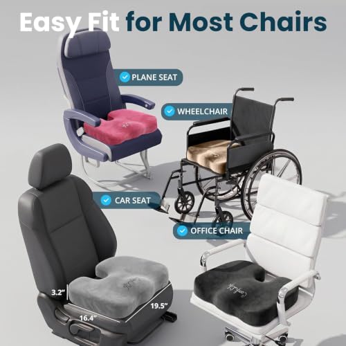Extra Large Gel & Memory Foam Seat Cushion (Navy Blue / X-Large)