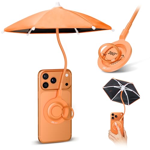 UPF 45+ Magnetic Phone Umbrella with Black Anti (ORANGE(Upgrade for Phone))