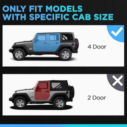 6" Running Boards Anti (Black Square Tube / 07-18 Wrangler JK 4 Doors)
