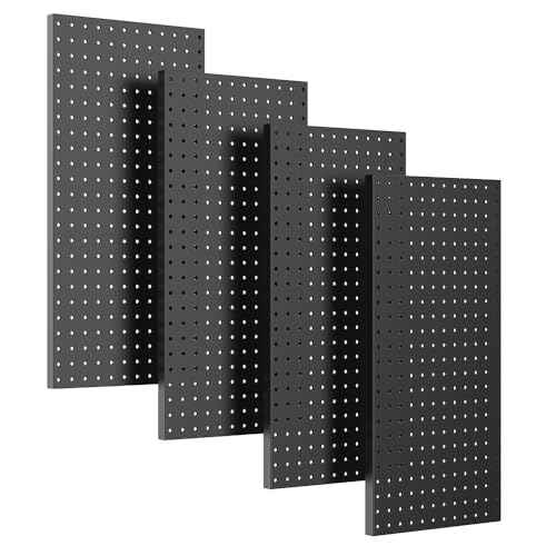 Metal Pegboard Wall Panels (Black / 4PC)