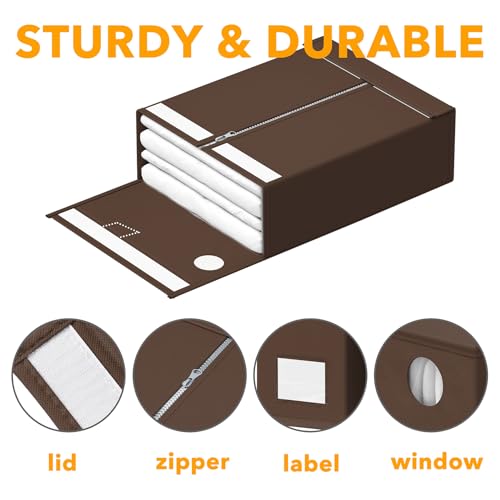 9 Pack Bed Sheet Organizers and Storage (9 pcs / Brown)