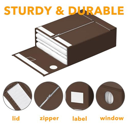 9 Pack Bed Sheet Organizers and Storage (9 pcs / Brown)